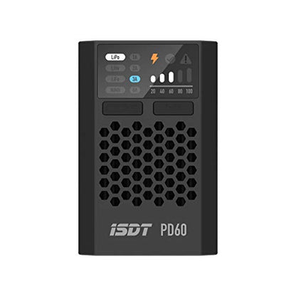 ISDT PD60S XT60 Connector 60W 6A Battery Balance Charger Type-C Input for 1-4S Lipo Battery，Life, Lilon, LiHv/Pb/NiMH Battery - XT60