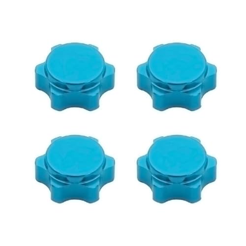 Rc Accessories for HSP for Axial for HPI for Himoto 1/8 4Pcs Aluminum Wheel Hex Nut Fine Cover 17mm RC Car Off Road Truck Hop for Up Parts(Sky Blue) - color: Sky Blue