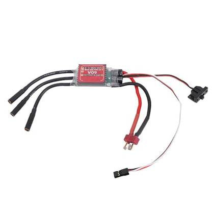 Cryfokt Brushless Motor ESC, 60A Adjustable Drag Brake Sinusoidal Start Electric Speed Controller, RC Car ESC with Bidirectional Modes for 2847 540 3650 Brushless Motor RC Cars Boats