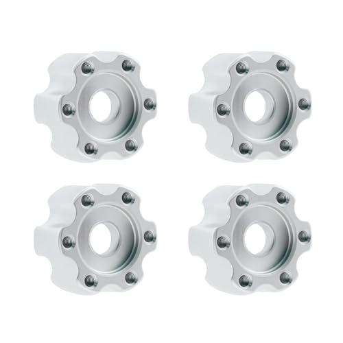 4PCS Aluminum 7mm Wheel Hex Hubs 6MM Extension Adapters for All TCRC Designed 1.0inch 1.3inch Wheel Hubs 1/18 1/24 RC Upgrades,Silver - style: 6mm Extension(Silver)