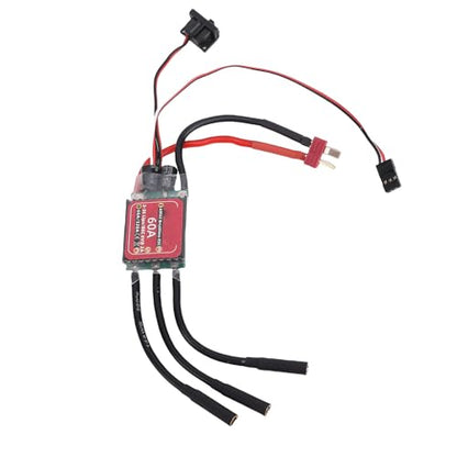 Dpofirs 60A Sensorless Brushless ESC for RC Vehicles | Unidirectional Bidirectional Speed Controller 2-3S Lipo 2A BEC Smooth Regulation Drag Brake for 2847 540 3650 Motor 1/10 Car Truck