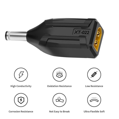 chenyang XT60 to DC Adapter,DC 5.5x2.1mm Male to XT60 Male Bidirectional Charging Conversion Adapter for Aircraft Model/Car Model/Remote Control Toy/Battery Charger - style: DC Male to XT60 Male