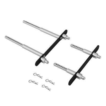 Aluminum Adjustable Body Post Mounts Front and Rear Shell Column for Axial SCX10 II 90046 90047 1/10 RC Crawler Car Parts (Silver) - color: Silver