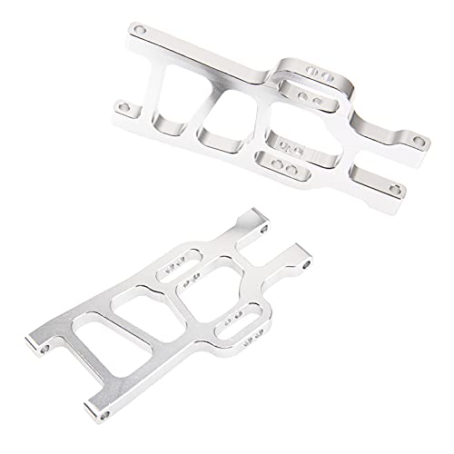 Metal Front Lower Suspension Arm Upgrade Part 08005 Compatible with Redcat Racing HSP 94111 1/10 RC Car Truck (Silver) - color: Silver