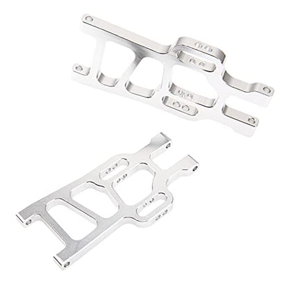 Metal Front Lower Suspension Arm Upgrade Part 08005 Compatible with Redcat Racing HSP 94111 1/10 RC Car Truck (Silver) - color: Silver