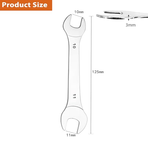 Super-Thin Open End Wrench, 3mm Ultra Thin Open End Wrenches 10 x 11mm Chrome Vanadium Steel Wrench for Tight Spots Repair - size: 10 x 11mm