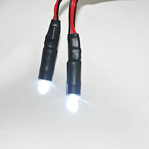 QUE-T 10mm 2 LEDs Angel Eyes & Demon Eyes LED Headlight/Back Light for 1:10 RC Model Crawler Cars(Full White, 10mm) - color: Full White, size: 10MM