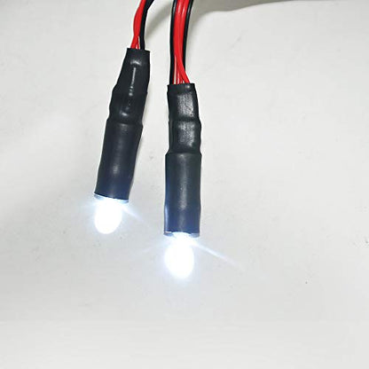 QUE-T 10mm 2 LEDs Angel Eyes & Demon Eyes LED Headlight/Back Light for 1:10 RC Model Crawler Cars(Full White, 10mm) - color: Full White, size: 10MM