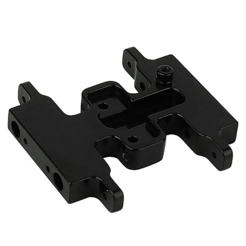 Aluminum Alloy Skid Plate Transmission Bottom Mount for Axial SCX24 C10 JLU Deadbolt Gladiator Bronco 1/24 Crawler Upgrade Parts (Black) - color: Black