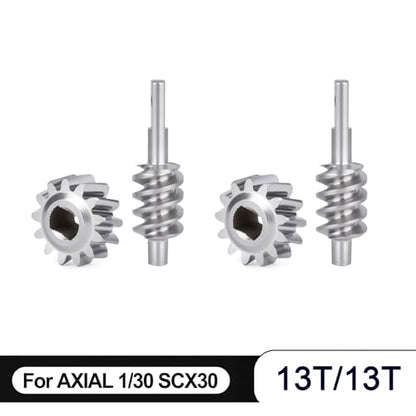 2/13T Axle Worm Gear Set for 1/30 Axial SCX30 2 Sets RC Car Stainless Steel Upgrade Parts (13T*2)