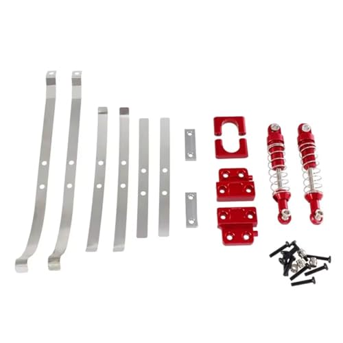 Compatible with MN82 LC79 1/12 RC Car Parts Metal Rear Axle Shock Absorber for Leaf Springs and Fixed for Seat Mount Bracket Set RC Assortment(Red) - color: Red