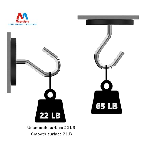 Magnetpro 2 Pieces Strong Rubber Coated Mounting Magnets 65 LB | Anti-Scratch & Anti Corrosion, Over 65 LB Adhesive Power, 1/4"-20 Stainless Steel Male Thread with Nuts for PTZ, Camera - size: 65LB - 1/4"-20 Male SS 2P
