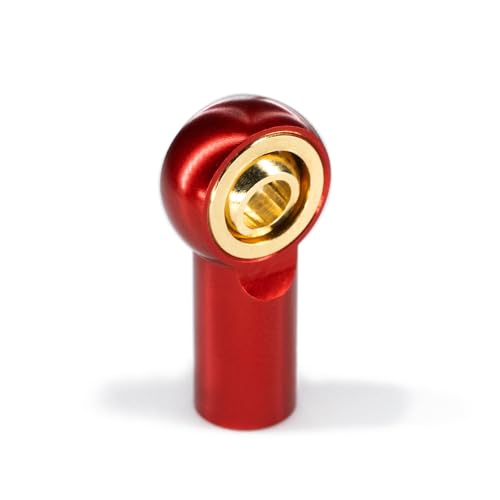 [20Pcs] M3 RC Ball Joint Rod End Links, CNC Aluminum Alloy M3 Rod Ends with Gold-Plated Copper Ball, Precision Linkage Ends for 1/10 RC Crawler Axial SCX10, Traxxas, Tamiya, Redcat -Red - color: Red