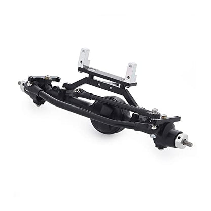 CNC Aluminum Alloy Complete Front Axle for 1/10 RC Crawler RC4WD Ge-Lande II TF2 D110 Yo-ta II Axles (Black) - color: Front Axle