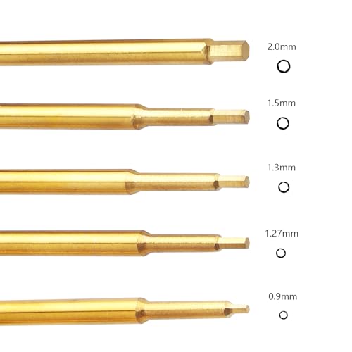 5pcs FriHobby Small RC Hex Screwdriver Set 0.9mm 1.27mm 1.3mm 1.5mm 2.0mm Hex Drivers Titanium Bits for 1/18 1/24 RC Mini Crawler Car SCX24 AX24 TRX4M FCX24 Repair Tool Kits