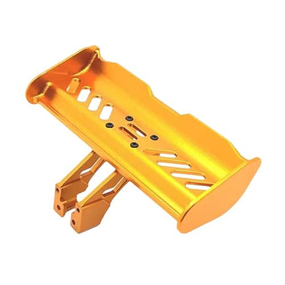 RC Tail Wing Aluminum Tail Wing Rear Spoiler Sturdy 1:14 1:12 Modification Tail Wing Bracket for 144001 124019 144016 4001R, Gold - color: Gold