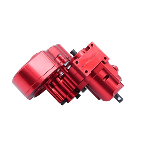 Metal Complete Transmission Cutoff Gearbox with Dig Gear for 1:10 Axial SCX10 AX10 Wraith RC Crawler Car (Red) - color: Red