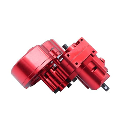 Metal Complete Transmission Cutoff Gearbox with Dig Gear for 1:10 Axial SCX10 AX10 Wraith RC Crawler Car (Red) - color: Red