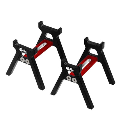 RC Car Stand Aluminum Alloy RC Car Static Display Stand RC Work Stand for 1/18 1/24 TRX4M FCX18 SCX24 FCX24 RC Car Upgrade Parts (Black) - color: Black
