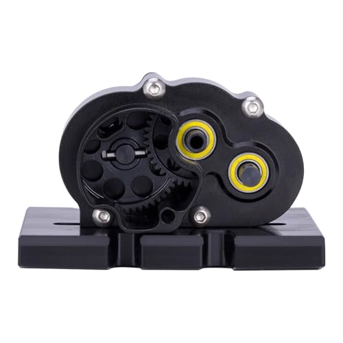 Aluminum Lightweight Gearbox OD-3 Overdrive Transmission for 1/10 RC Crawler Car Axial SCX10 II VS4-10 LCG Chassis Straight Axle (Black) - color: Black