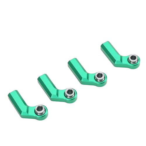 Generic RC Link Tie Rod End M4 Curved CW 7mm Ball Joint Head Set Alloy Forged Hard Oxidation Wear 1/10 Model Car Replacement Parts with Threaded Interface (Green) - color: Green