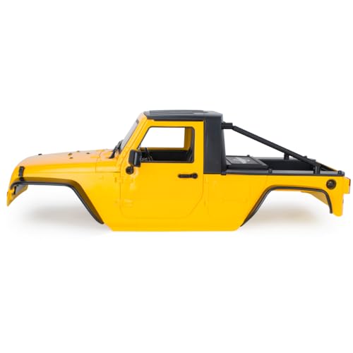 313mm Wheelbase Hard Plastic Pickup Body Shell Unassembled Kit for 1/10 RC Crawler Car Axial SCX10 90046 Jeep Wrangler (Yellow) - color: Yellow