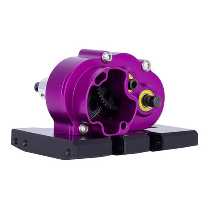 Aluminum Lightweight Gearbox OD-3 Overdrive Transmission for 1/10 RC Crawler Car Axial SCX10 II VS4-10 LCG Chassis Straight Axle (Purple) - color: Purple