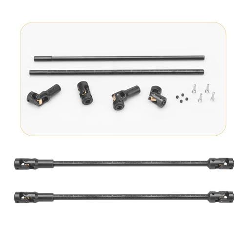 daitoku Driveshaft Universal Joint Drive Shaft 68-229mm Free to Cut Length for SCX10 I II III TRX4 Capra 1/10 LCG DIY RC Upgrade Parts - Black - color: Black