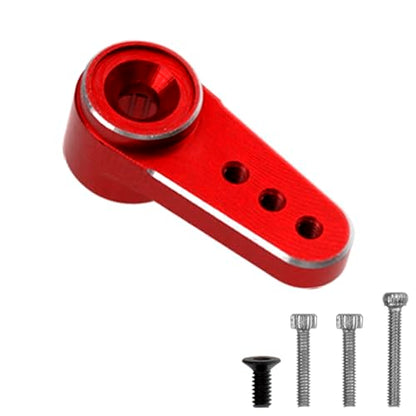 ShareGoo Aluminum Servo Mount Servo Horn w/Steering Link Set Upgrade Parts Compatible with Emax ES08MA II Servos Axial SCX24 1/24 RC Crawler (Red) - color: Red