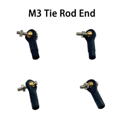 2PCS RC Boat Pushrod Set Lever Steering Linkage Tie Rod End Ball Head Joint End with Linkage Rod Pushrod for RC Boat Ship Airplane Helicopter Parts (M3 Tie Rod End, M3x150mm Pushrod)