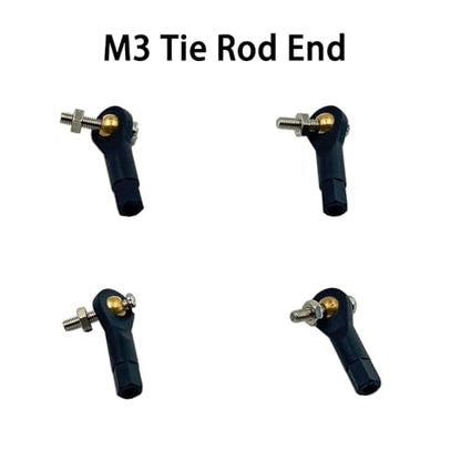 2PCS RC Boat Pushrod Set Lever Steering Linkage Tie Rod End Ball Head Joint End with Linkage Rod Pushrod for RC Boat Ship Airplane Helicopter Parts (M3 Tie Rod End, M3x150mm Pushrod)