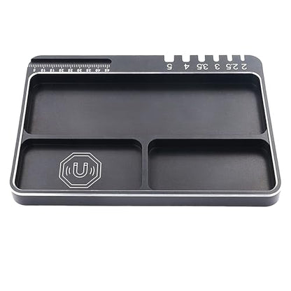 Universal Aluminium RC Screw Tray with Magnetic Pad for RC Model Repair | Parts Tray Organizer,Magnetic Mat Electronic Repair Kit Tool Organizer,High Strength,CNC Aluminium