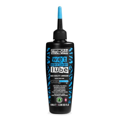 Muc-Off Chain Wet Lube 120ml | Biodegradable Bicycle Chain Lubricant Wet | Reduces Friction & Extends Chain Life | Wax-Based Formula Repels Water | Suitable for MTB & Road Bikes - size: 120ml