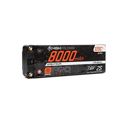 Spektrum 7.6V 8000mAh 2S 120C Smart Pro Race Hardcase LiHV Battery: Tubes, 5mm, SPMX82S120HT