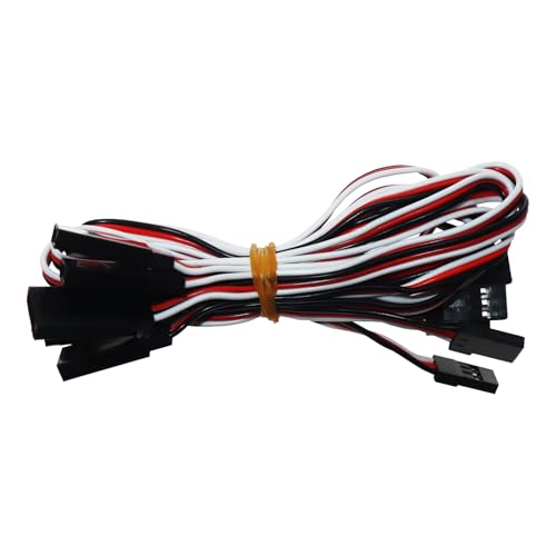 3-Pin Servo Extension Wire Lead Female to Male, JR Plug Connector, RC Servo Extension Wire Connectors, Remote Control Parts for RC Car Drone Quadcopter Aircraft ETC. (50cm-5pcs) - style: 50cm-5pcs