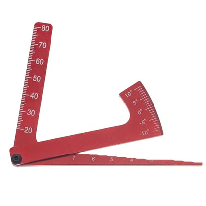 RC Car Repair Kit for RC Car 3-in-1 Aluminum Gauge Ruler Camber Ride Dip Angle Tool Chassis Suspension Set for Up Aluminium Alloy Wheel Measure Upgrade Parts(Red) - color: Red
