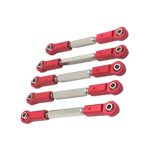 RC Tie Link Rods Compatible with JLB J3 for Monster 1/10 RC Trucks Car Upgrade Part Steering Link Rod RC Car Part Durable Steering Linkage Tie Rod(Red) - color: Red