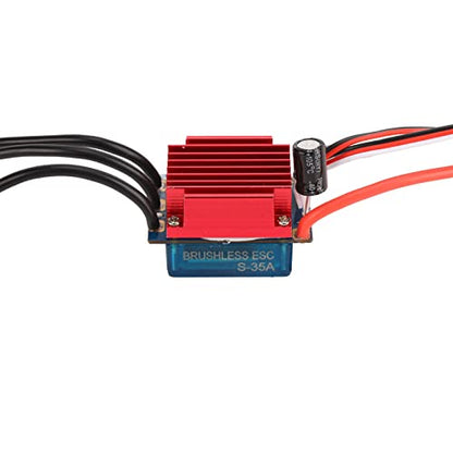 Brushless Motor and ESC Combo, S2845 3700KV Aluminum Alloy High-Speed Motor with 35A ESC for Traxxas for HSP 1/12 RC Car