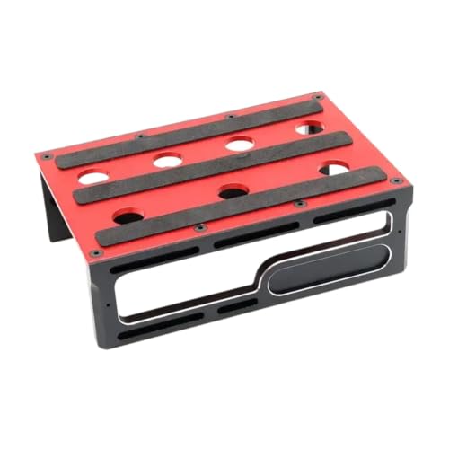Metal Repair Station Work Stand Assembly Platform For RC 1/8 1/10 Rock Crawler Climbing Cars(RED BLACK) - color: Red Black