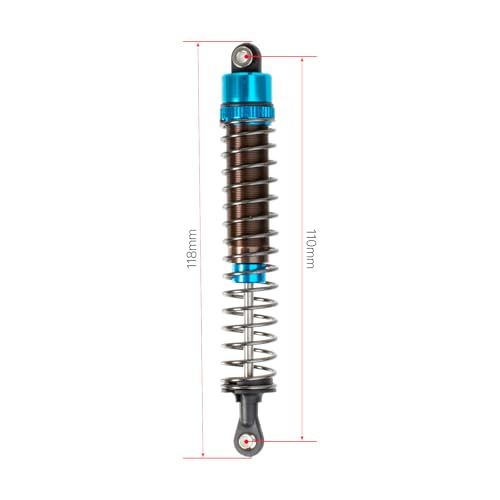 1/10 RC Crawler Shocks 110mm Aluminum Oil Filled Absorbers Adjustable Damper Set for Axial SCX10 TRX-4 TRX-6 D90 Tamiya Bullhead Super ClodBuster Truck Car Upgrades Parts (Blue) - color: Blue