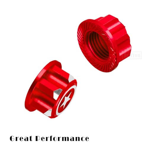 RC Aluminum RC 17mm Hex Wheel Nut Upgrades Part for X-Maxx Summit E-Revo E-Maxx 1/8 RC Monster Buggy car,Alloy Dustproof Anti-Skid Mount Cap,Red - color: Red - Upgrades