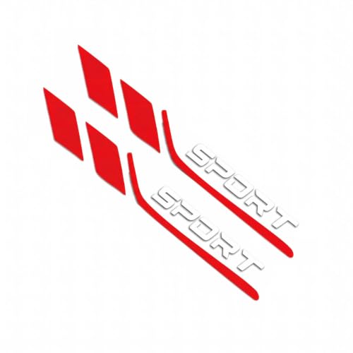 2PCS Sport Racing Style Car Windshield Wiper Decor Stickers, Car Windshield Wiper Blades Decor, 4.72" Sport Letter Vinyl Auto Decals, Also Fit for Car Body/Rear/Bumper/Door (Red)