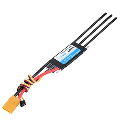 DH 100A 2-6S Waterproof Brushless ESC Electronic Speed Controller with 5V/6V 8A BEC and XT90 4.0mm Banana Head Connector for Model Ship RC Boat - size: 100A