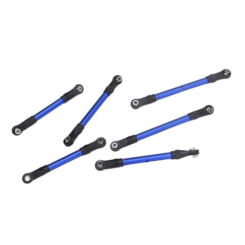 RC Tie Link Rods Set,6pcs RC Car Steering Tie Rod Aluminum Alloy Universal Spare Parts for Traxxas Slash Hoss Rustler,Improved Strength and Durability - color: Blue
