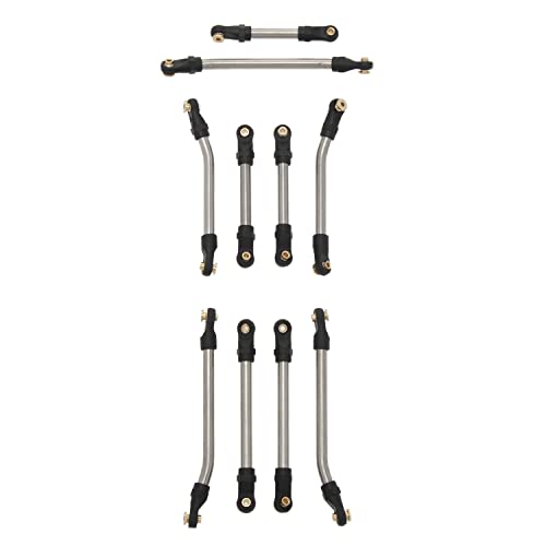 MEUS RACING SCX24 Links High Clearance Chassis Steering Links Set 10pcs 132mm Wheelbase for SCX24 C10 Bronco Wrangler 1/24 RC Crawler Car - size: 132mm