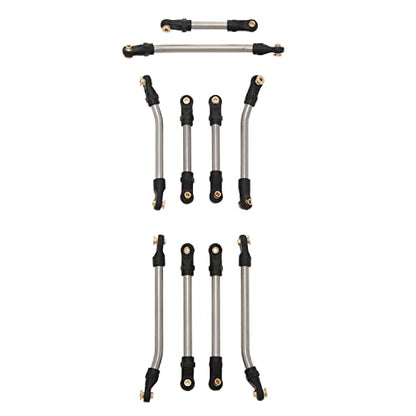 MEUS RACING SCX24 Links High Clearance Chassis Steering Links Set 10pcs 132mm Wheelbase for SCX24 C10 Bronco Wrangler 1/24 RC Crawler Car - size: 132mm