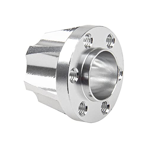 Metal RC 12mm Wheel Hex Hub Extension Combiner Compatible with 1.9/2.2inch Wheel Rim Axial SCX10 Traxxas TRX4 D90 1/10 RC Crawler (15mm, Silver) - color: Silver, size: 15mm