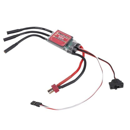 Cryfokt Brushless Motor ESC, 60A Adjustable Drag Brake Sinusoidal Start Electric Speed Controller, RC Car ESC with Bidirectional Modes for 2847 540 3650 Brushless Motor RC Cars Boats
