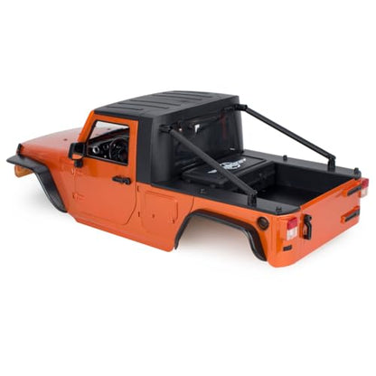 313mm Wheelbase Hard Plastic Pickup Body Shell Unassembled Kit for 1/10 RC Crawler Car Axial SCX10 90046 Jeep Wrangler (Orange) - color: Orange