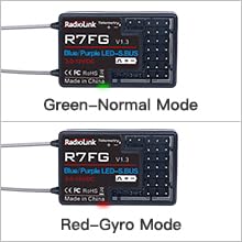 Radiolink 2.4Ghz R7FG 7 Channels Gyro Receiver with Voltage Telemetry Long Range Control, Water-Splash RX for RC Crawler Car Boat Radio Controller System RC4GS v2/RC6GS v2/RC4GS/RC6GS